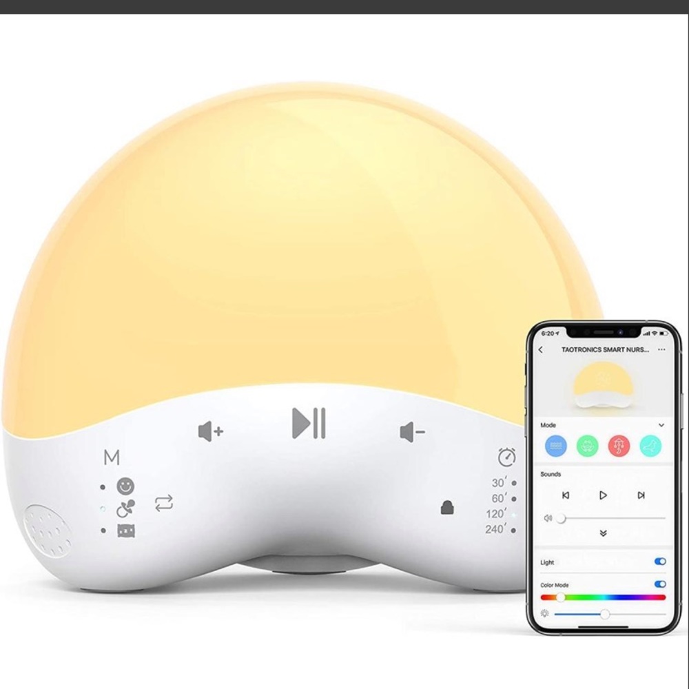 Smart nursery light W/ white noise and night light